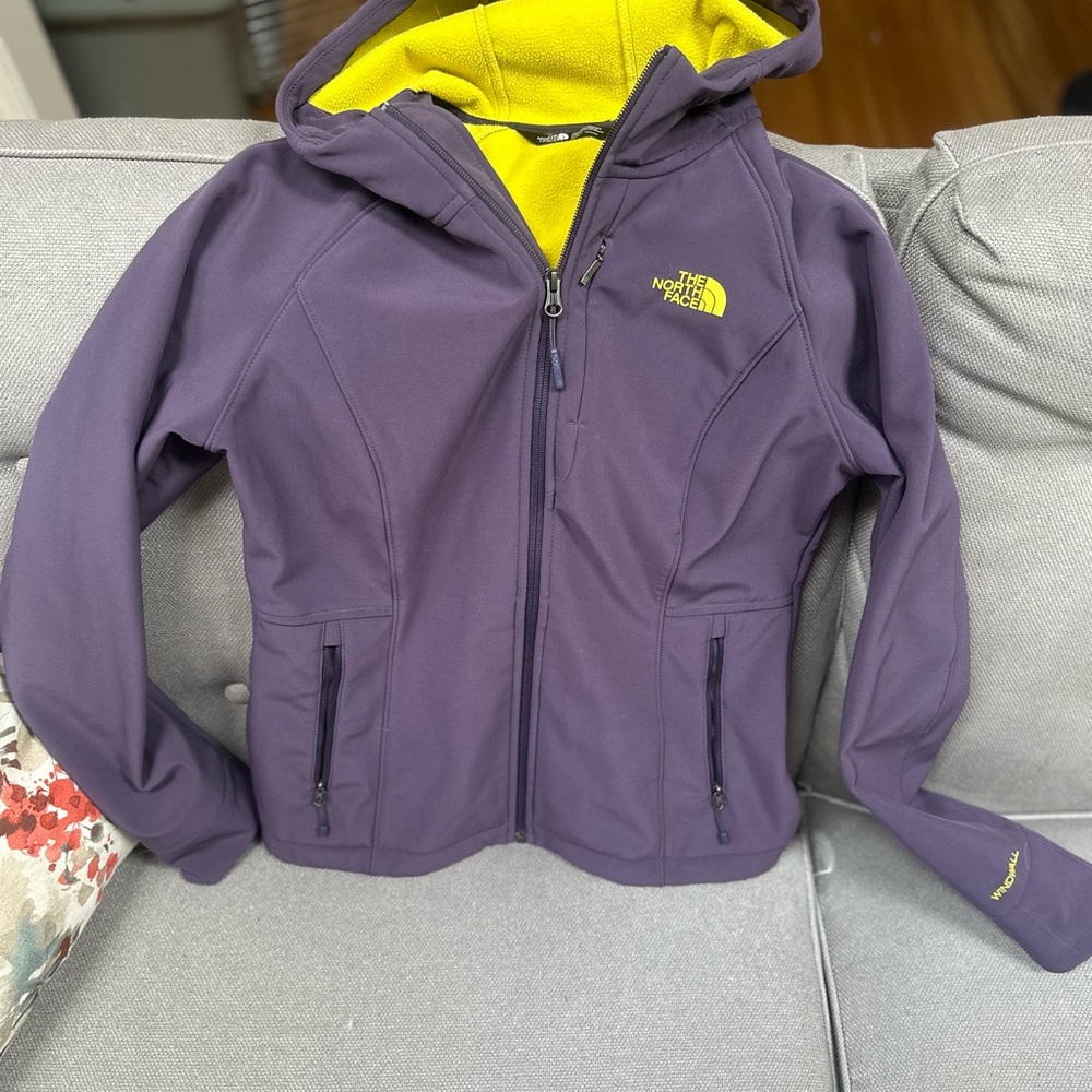 The North Face Purple and Yellow Windwall Jacket